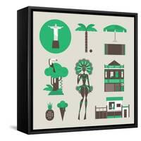 Brazillian Icons-vector pro-Framed Stretched Canvas
