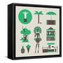 Brazillian Icons-vector pro-Framed Stretched Canvas