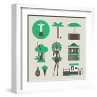 Brazillian Icons-vector pro-Framed Art Print