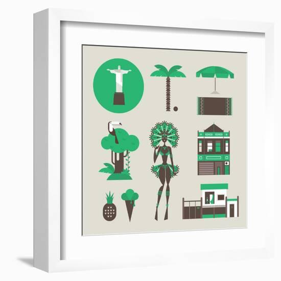 Brazillian Icons-vector pro-Framed Art Print