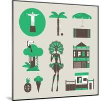 Brazillian Icons-vector pro-Mounted Art Print