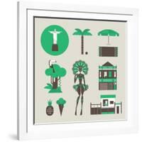 Brazillian Icons-vector pro-Framed Art Print