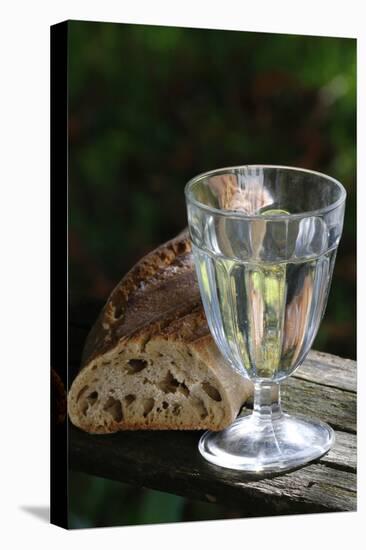 Bread and a glass of water during Lent, France-Godong-Stretched Canvas