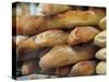 Bread and Baguettes in Boulangerie in Town Centre, Lille, Flanders, Nord, France-David Hughes-Stretched Canvas