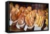 Bread in a Bakery Window-Cora Niele-Framed Stretched Canvas