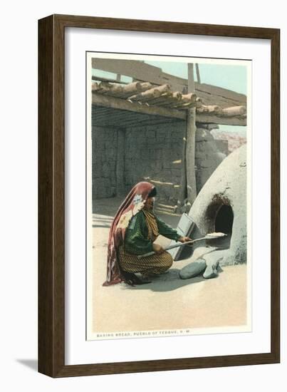 Bread Making, Tesuque Pueblo-null-Framed Art Print