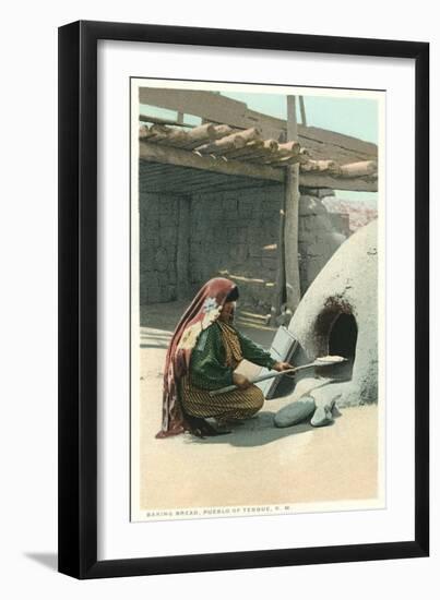 Bread Making, Tesuque Pueblo-null-Framed Art Print