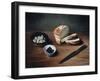 Bread, Olives, Artichoke Hearts and Knife, 2009-James Gillick-Framed Giclee Print