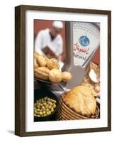 Bread, Rolls and Olives in a Moroccan Shop-Jean Cazals-Framed Photographic Print