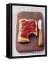 Bread with Butter & Strawberry Jam on Chopping Board-null-Framed Stretched Canvas