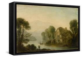 Breadlebane Ferry, Loch Tay-John Wilson Ewbank-Framed Stretched Canvas