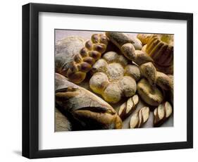 Breads Including Kugelhopfs, Pretzels and Plaited Bread, Alsace, France-John Miller-Framed Photographic Print