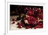 Break Azerbaijan Pomegranate on an Old Table in a Rustic Style, Vintage Wooden Background, Selectiv-5PH-Framed Photographic Print