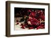 Break Azerbaijan Pomegranate on an Old Table in a Rustic Style, Vintage Wooden Background, Selectiv-5PH-Framed Photographic Print