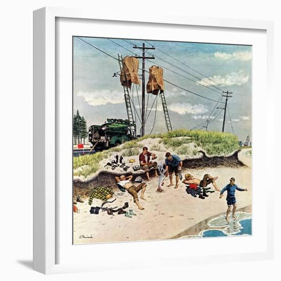 "Break Time", August 10, 1957-Ben Kimberly Prins-Framed Premium Giclee Print