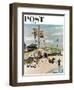 "Break Time" Saturday Evening Post Cover, August 10, 1957-Ben Kimberly Prins-Framed Giclee Print