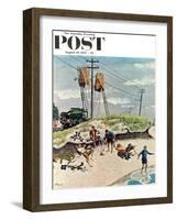 "Break Time" Saturday Evening Post Cover, August 10, 1957-Ben Kimberly Prins-Framed Giclee Print