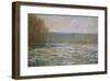 Break-up of the ice on the Seine, near Bennecourt, 1893-Claude Monet-Framed Premium Giclee Print