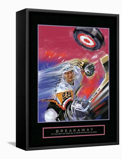 Breakaway - Slap Shot-Bill Hall-Framed Stretched Canvas
