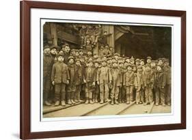 Breaker Boys Who Sort Coal by Hand at Ewen Breaker of Pennsylvania Coal Co-Lewis Wickes Hine-Framed Photographic Print