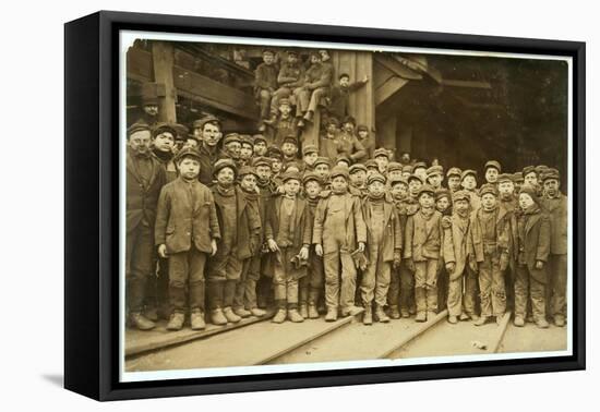 Breaker Boys Who Sort Coal by Hand at Ewen Breaker of Pennsylvania Coal Co-Lewis Wickes Hine-Framed Stretched Canvas