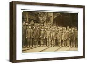 Breaker Boys Who Sort Coal by Hand at Ewen Breaker of Pennsylvania Coal Co-Lewis Wickes Hine-Framed Photographic Print