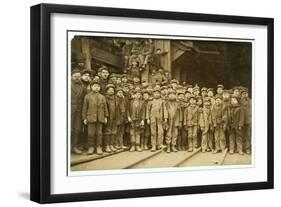 Breaker Boys Who Sort Coal by Hand at Ewen Breaker of Pennsylvania Coal Co-Lewis Wickes Hine-Framed Photographic Print