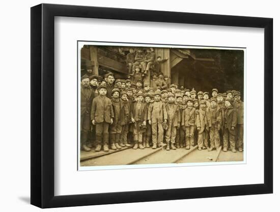 Breaker Boys Who Sort Coal by Hand at Ewen Breaker of Pennsylvania Coal Co-Lewis Wickes Hine-Framed Photographic Print