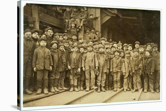 Breaker Boys Who Sort Coal by Hand at Ewen Breaker of Pennsylvania Coal Co-Lewis Wickes Hine-Stretched Canvas