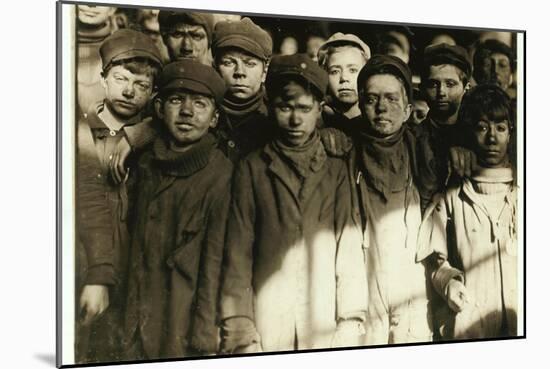 Breaker Boys (Who Sort Coal by Hand) at Hughestown Borough Coal Co. Pittston, Pennsylvania, 1911-Lewis Wickes Hine-Mounted Giclee Print