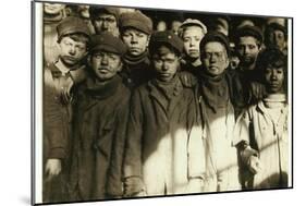 Breaker Boys (Who Sort Coal by Hand) at Hughestown Borough Coal Co. Pittston, Pennsylvania, 1911-Lewis Wickes Hine-Mounted Giclee Print