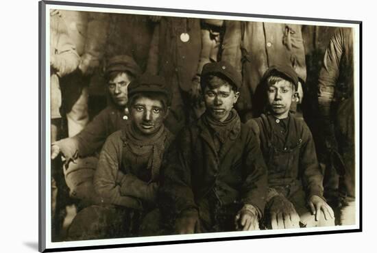 Breaker Boys (Who Sort Coal by Hand) at Hughestown Borough Coal Co. Pittston, Pennsylvania, 1911-Lewis Wickes Hine-Mounted Photographic Print