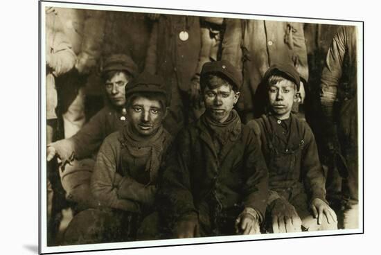 Breaker Boys (Who Sort Coal by Hand) at Hughestown Borough Coal Co. Pittston, Pennsylvania, 1911-Lewis Wickes Hine-Mounted Photographic Print