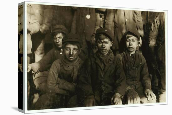 Breaker Boys (Who Sort Coal by Hand) at Hughestown Borough Coal Co. Pittston, Pennsylvania, 1911-Lewis Wickes Hine-Stretched Canvas