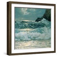 Breakers at Floodtide, 1909 (Oil on Canvas)-Frederick Judd Waugh-Framed Giclee Print