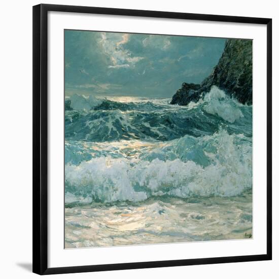 Breakers at Floodtide, 1909 (Oil on Canvas)-Frederick Judd Waugh-Framed Giclee Print