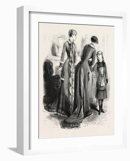 Breakfast Gown and Child's Costume, Fashion, 1882-null-Framed Giclee Print