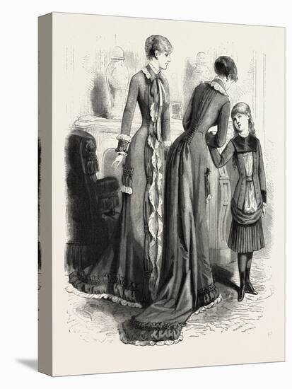 Breakfast Gown and Child's Costume, Fashion, 1882-null-Stretched Canvas