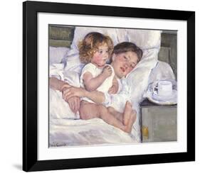 Breakfast In Bed-Mary Cassatt-Framed Premium Giclee Print