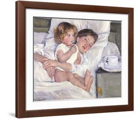 Breakfast In Bed-Mary Cassatt-Framed Premium Giclee Print