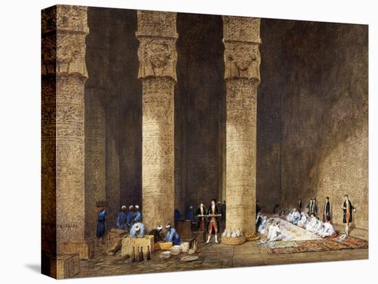 Breakfast in Egyptian Temple, from Empress Eugenie of France's Journey in Egypt-Charles Theodore Frere-Stretched Canvas