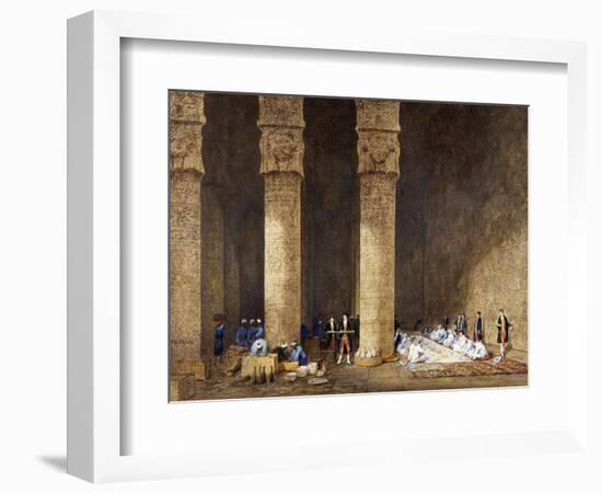 Breakfast in Egyptian Temple, from Empress Eugenie of France's Journey in Egypt-Charles Theodore Frere-Framed Giclee Print