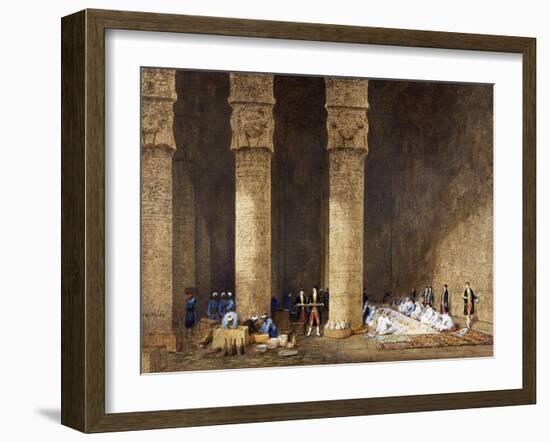 Breakfast in Egyptian Temple, from Empress Eugenie of France's Journey in Egypt-Charles Theodore Frere-Framed Giclee Print