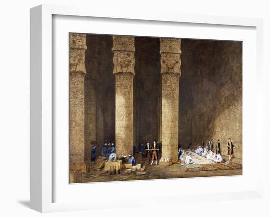 Breakfast in Egyptian Temple, from Empress Eugenie of France's Journey in Egypt-Charles Theodore Frere-Framed Giclee Print