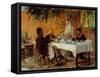 Breakfast in Sora-Peder Severin Krøyer-Framed Stretched Canvas