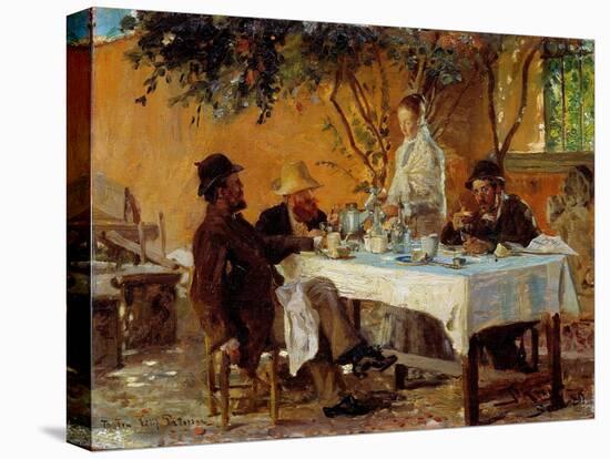 Breakfast in Sora-Peder Severin Krøyer-Stretched Canvas