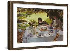 Breakfast in the Garden, 1883-Giuseppe Nittis-Framed Giclee Print