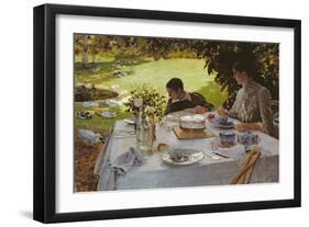 Breakfast in the Garden, 1883-Giuseppe Nittis-Framed Giclee Print