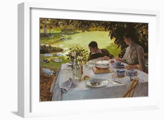 Breakfast in the Garden, 1883-Giuseppe Nittis-Framed Giclee Print