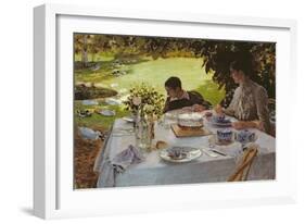 Breakfast in the Garden, 1883-Giuseppe Nittis-Framed Giclee Print